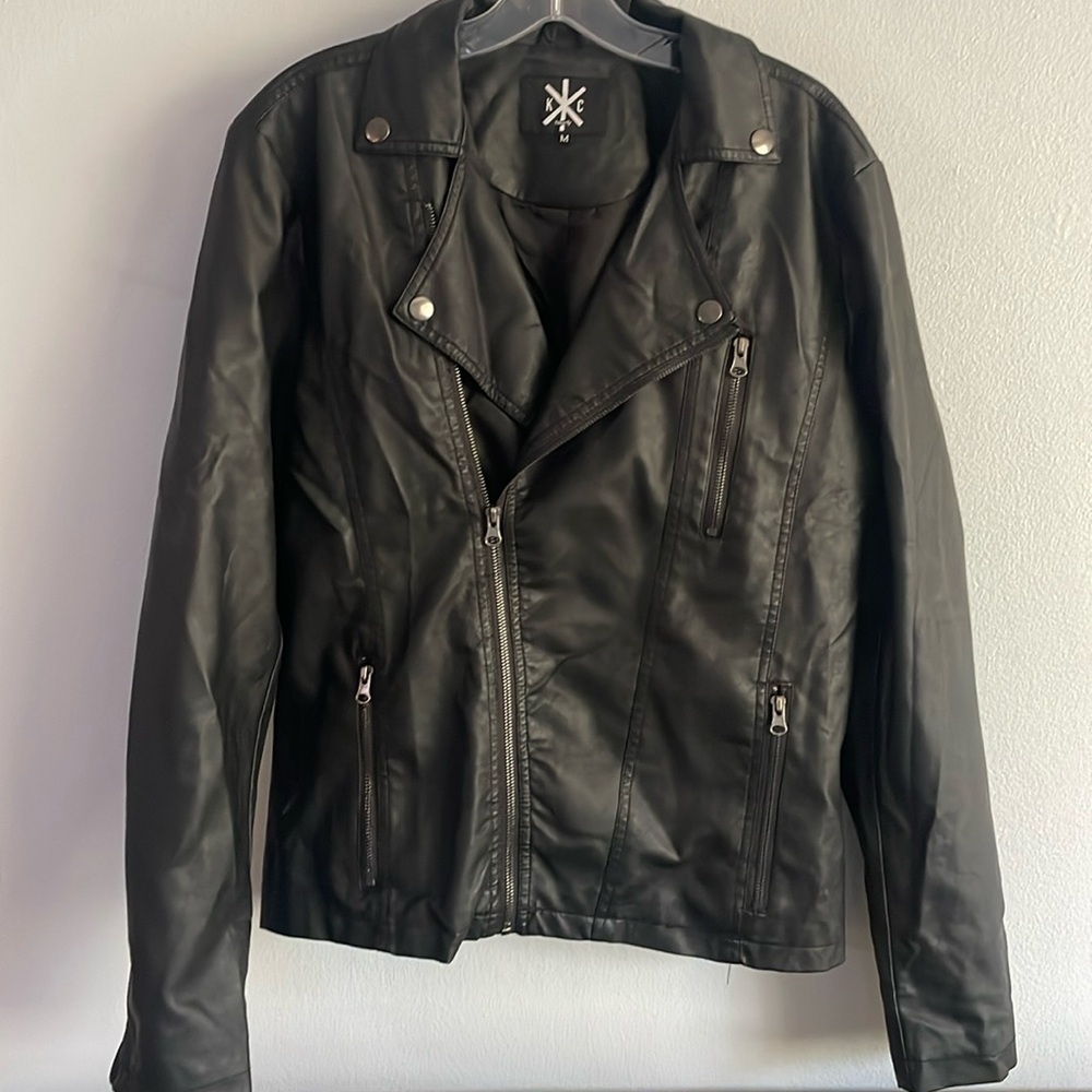 Kill City Black Faux Leather Moto Jacket Size M‎